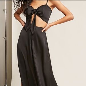 NWT Satin Crop Top & Vented Pants Set